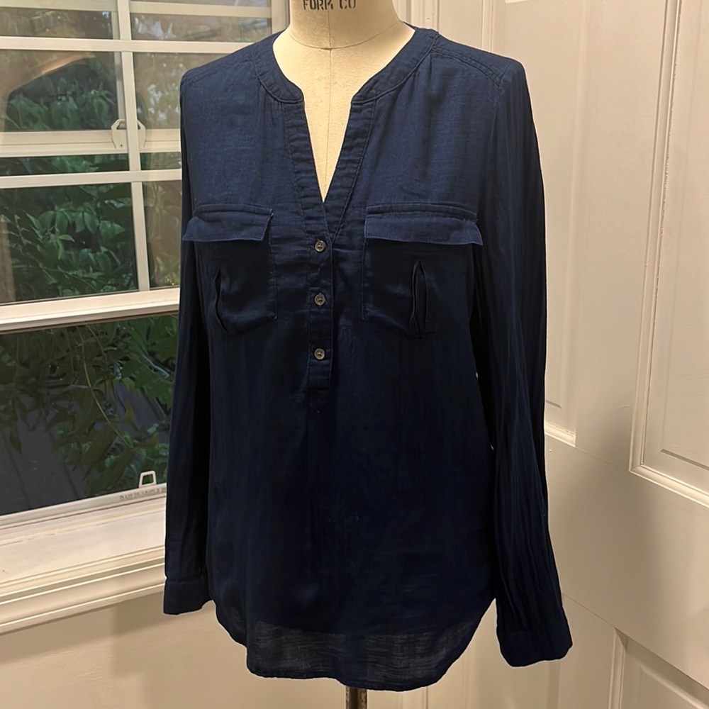 Joie Navy Blue Long Sleeve Tunic Size XS